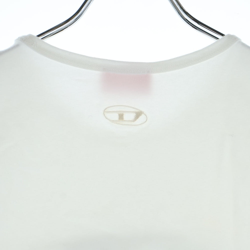 DIESEL(ディーゼル) T-LAYA フェルトロゴ クルーネック 半袖Tシャツカットソー ホワイト A19368 レディース