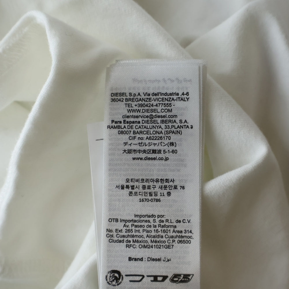 DIESEL(ディーゼル) T-LAYA フェルトロゴ クルーネック 半袖Tシャツカットソー ホワイト A19368 レディース
