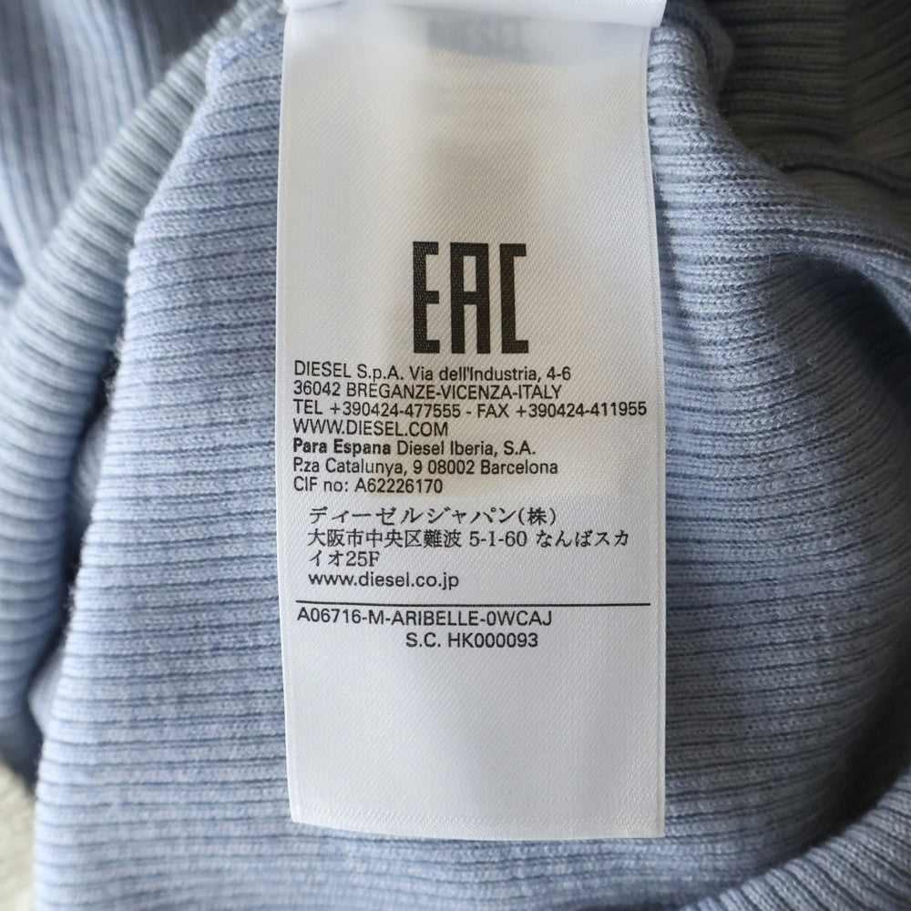 DIESEL(ディーゼル) M-ARIBELLE タートルネック ロゴ ニットセーター ブルー A06716 レディース