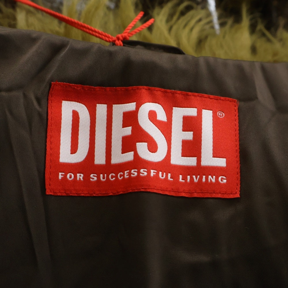 DIESEL(ディーゼル) G-LACIER ベルト付き コーティング ファーコート ブラウン A14370 レディース