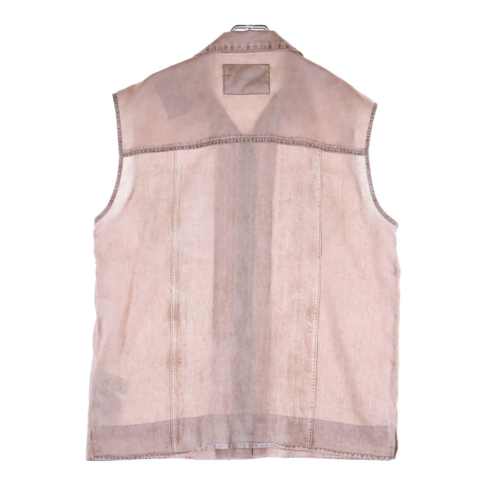 DIESEL(ディーゼル) C-MOHJA デニムプリント ノースリーブ シャツ ピンク A08431 レディース