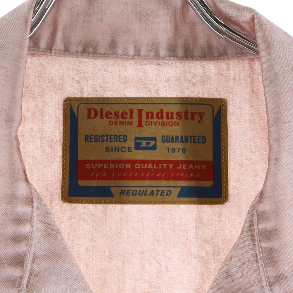 DIESEL(ディーゼル) C-MOHJA デニムプリント ノースリーブ シャツ ピンク A08431 レディース