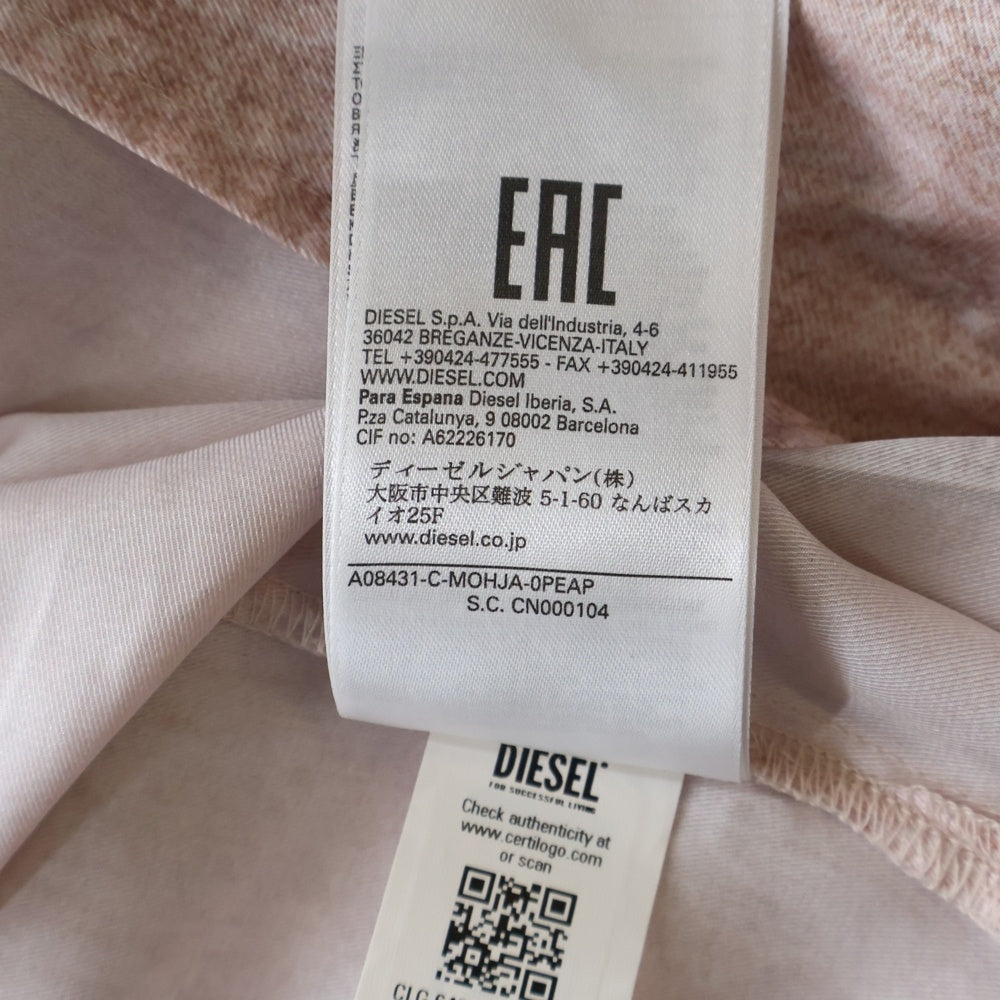 DIESEL(ディーゼル) C-MOHJA デニムプリント ノースリーブ シャツ ピンク A08431 レディース