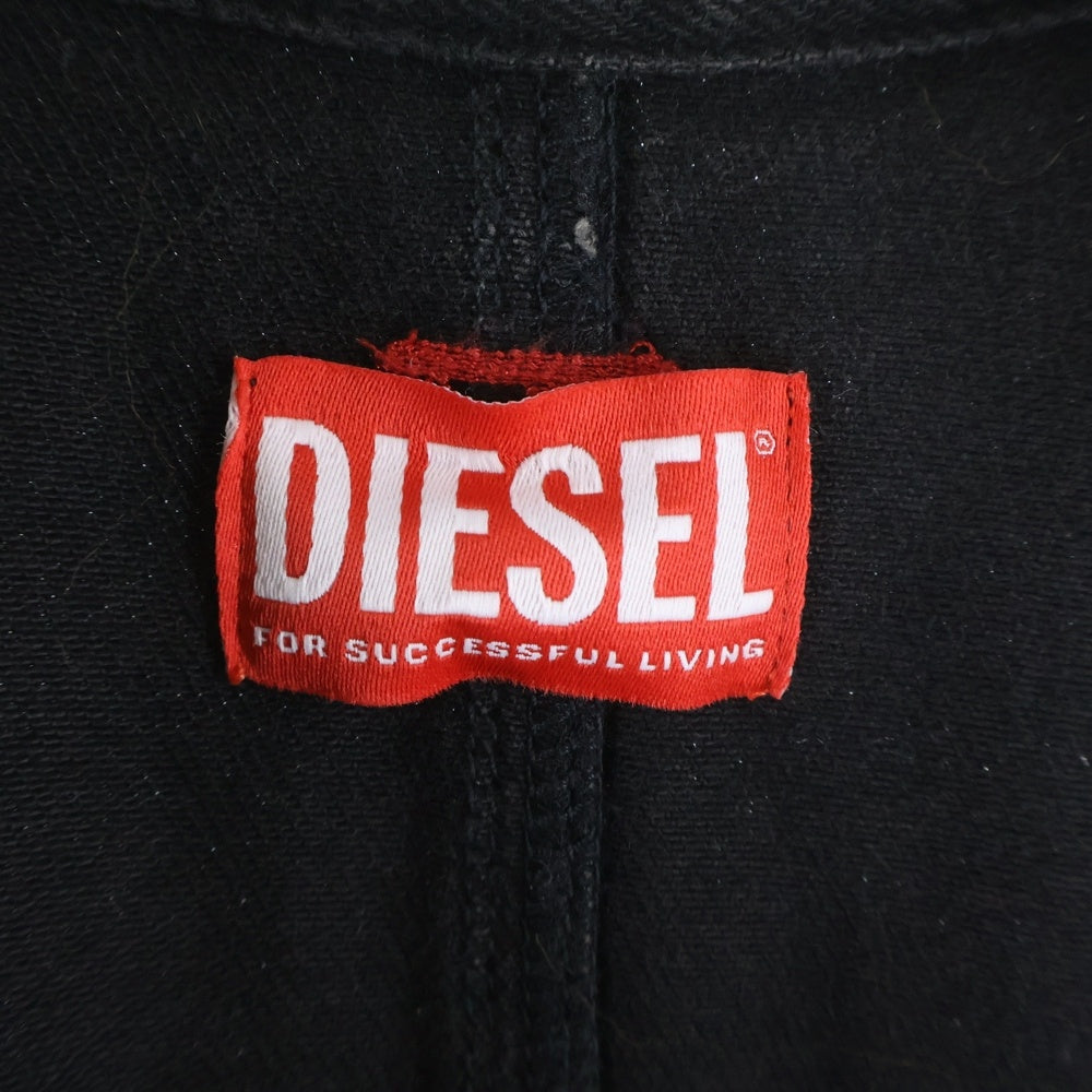 DIESEL(ディーゼル) DE-LULU-SHORT フルジップアップ デニム ノースリーブ ワンピース ブラック A12766 レディース