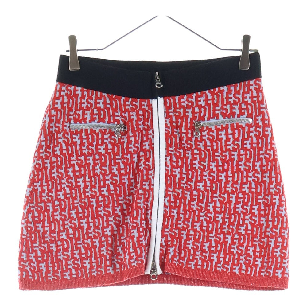 DIESEL(ディーゼル) M-ATHILDETTE リピートロゴジャガード ショート スカート レッド/ブルー A09437 レディース