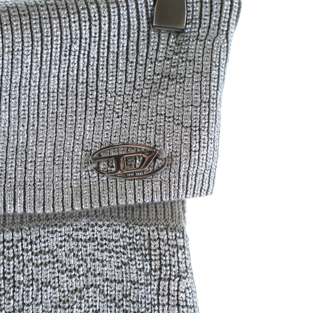 DIESEL(ディーゼル) M-ADHUETTE コーティング ニットロングスカート シルバー A09411 レディース