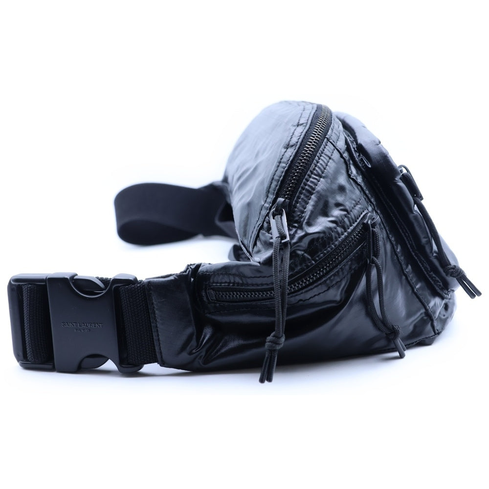 SAINT LAURENT PARIS(サンローランパリ) ロゴプリント ボディ ウエストバッグ ブラック 581378 レディース