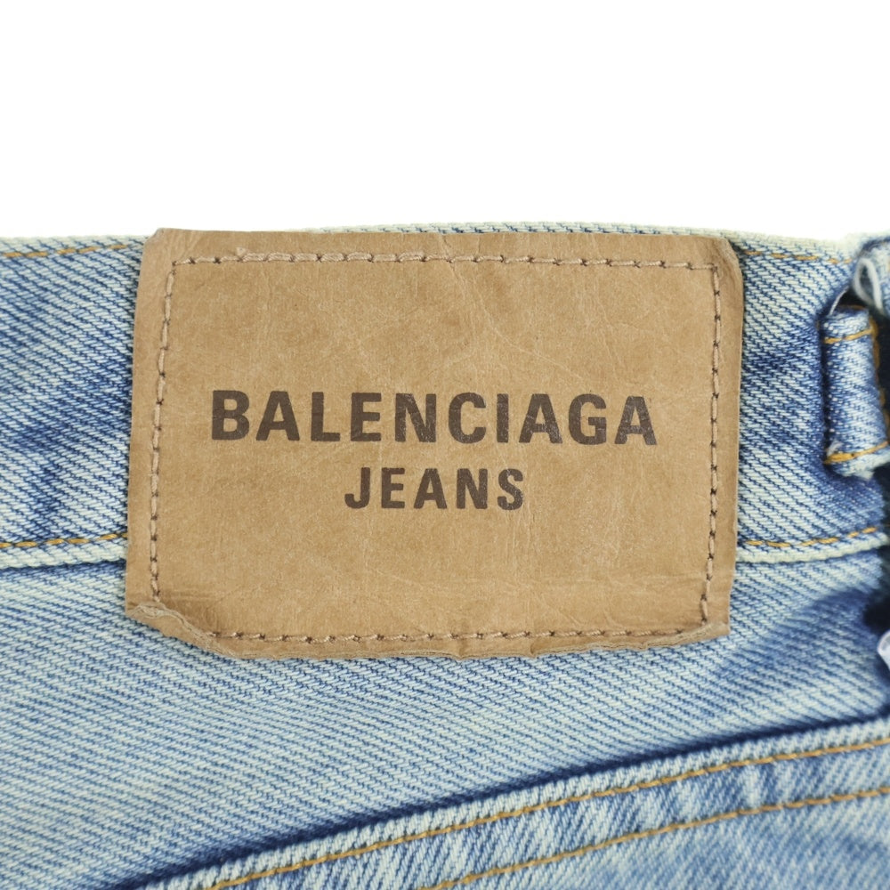 BALENCIAGA(バレンシアガ) 23AW デストロイ加工 スーパーラージ バギーデニムパンツ インディゴ 697833