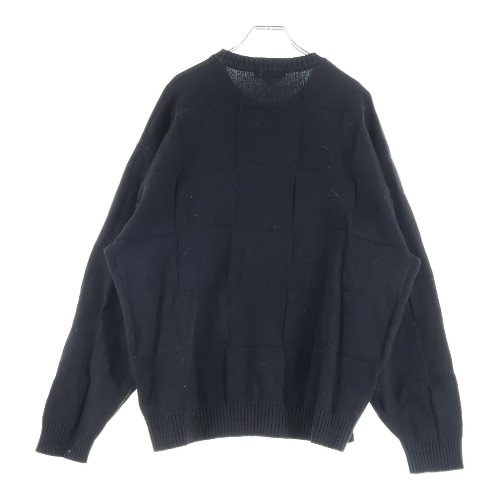 SUPREME(シュプリーム) 21SS Tonal Checkerboard Small Box Sweater トーナル チェッカーボード スモールボックスロゴ コットン ニット セーター ブラック