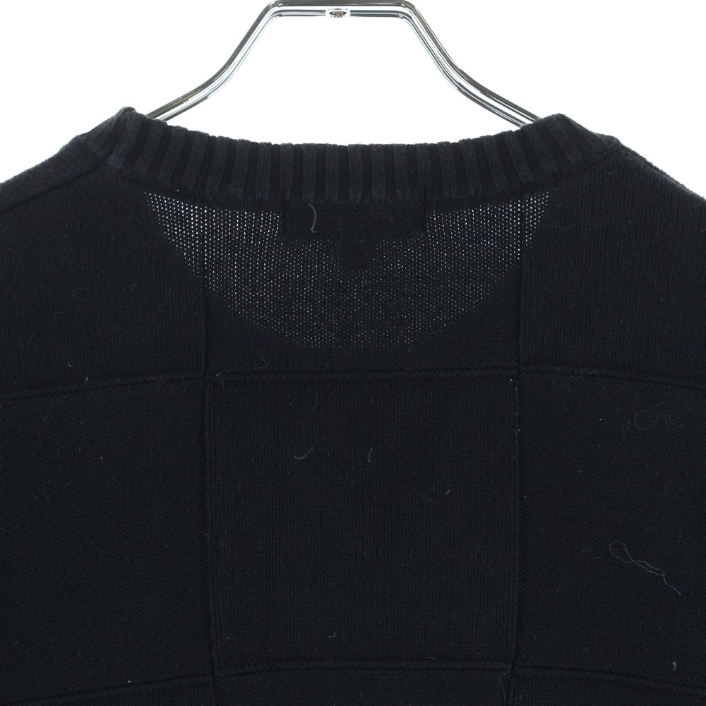 SUPREME(シュプリーム) 21SS Tonal Checkerboard Small Box Sweater トーナル チェッカーボード スモールボックスロゴ コットン ニット セーター ブラック