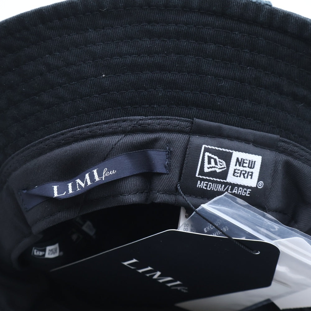 LIMI feu(リミフゥ) ×New Era ニューエラ ダメージ加工 ロゴ刺繍 バケットハット 帽子 ブラック レディース LZ-H13-086-1