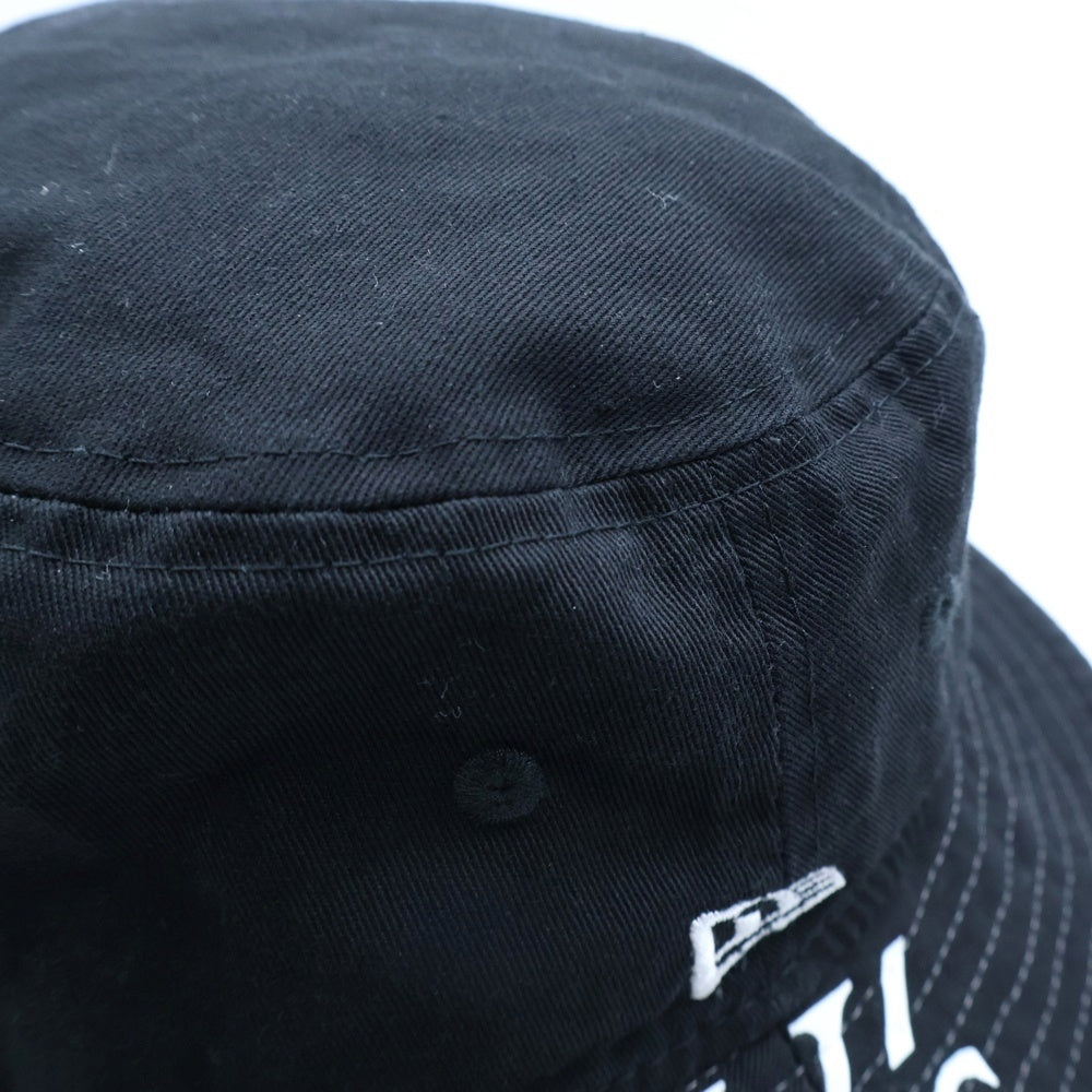 Y's(ワイズ) 22AW ×New Era Bucket-01 ニューエラ ロゴプリント バケットハット 帽子 ブラック YE-H12-092