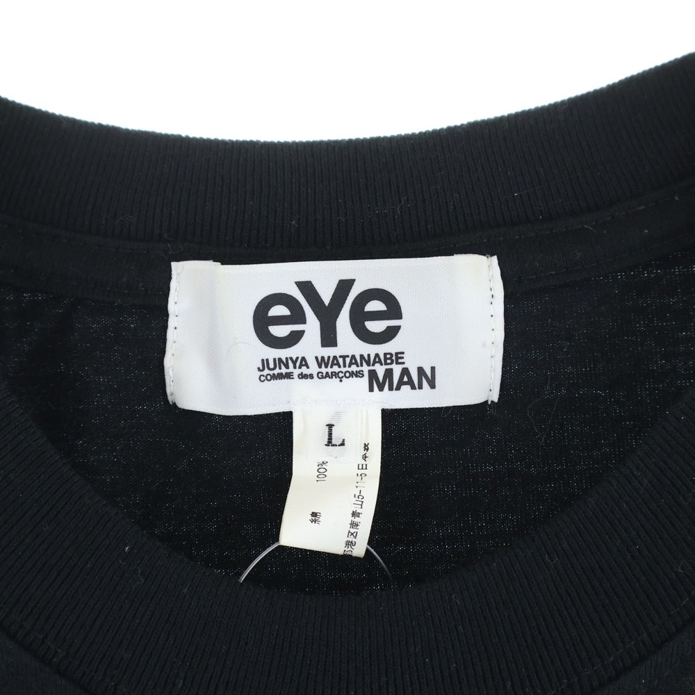 eYe COMME des GARCONS JUNYA WATANABE MAN(アイ コム デ ギャルソン ジュンヤ ワタナベ マン) バックロゴプリント クルーネック 半袖Tシャツ カットソー ブラック OP-T206 レディース