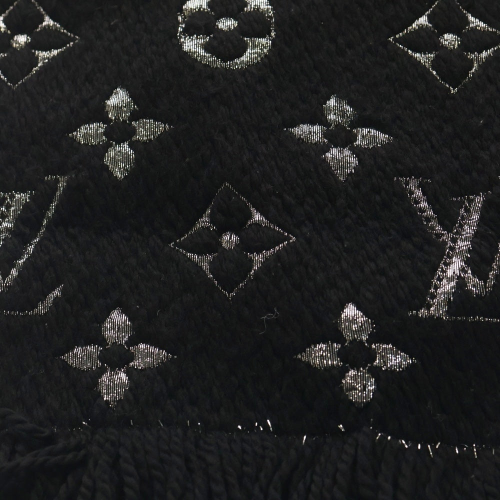 LOUIS VUITTON(ルイヴィトン) エシャルプ ロゴマニア シャイン モノグラム ウール マフラー ブラック/シルバー GM0196 M75833