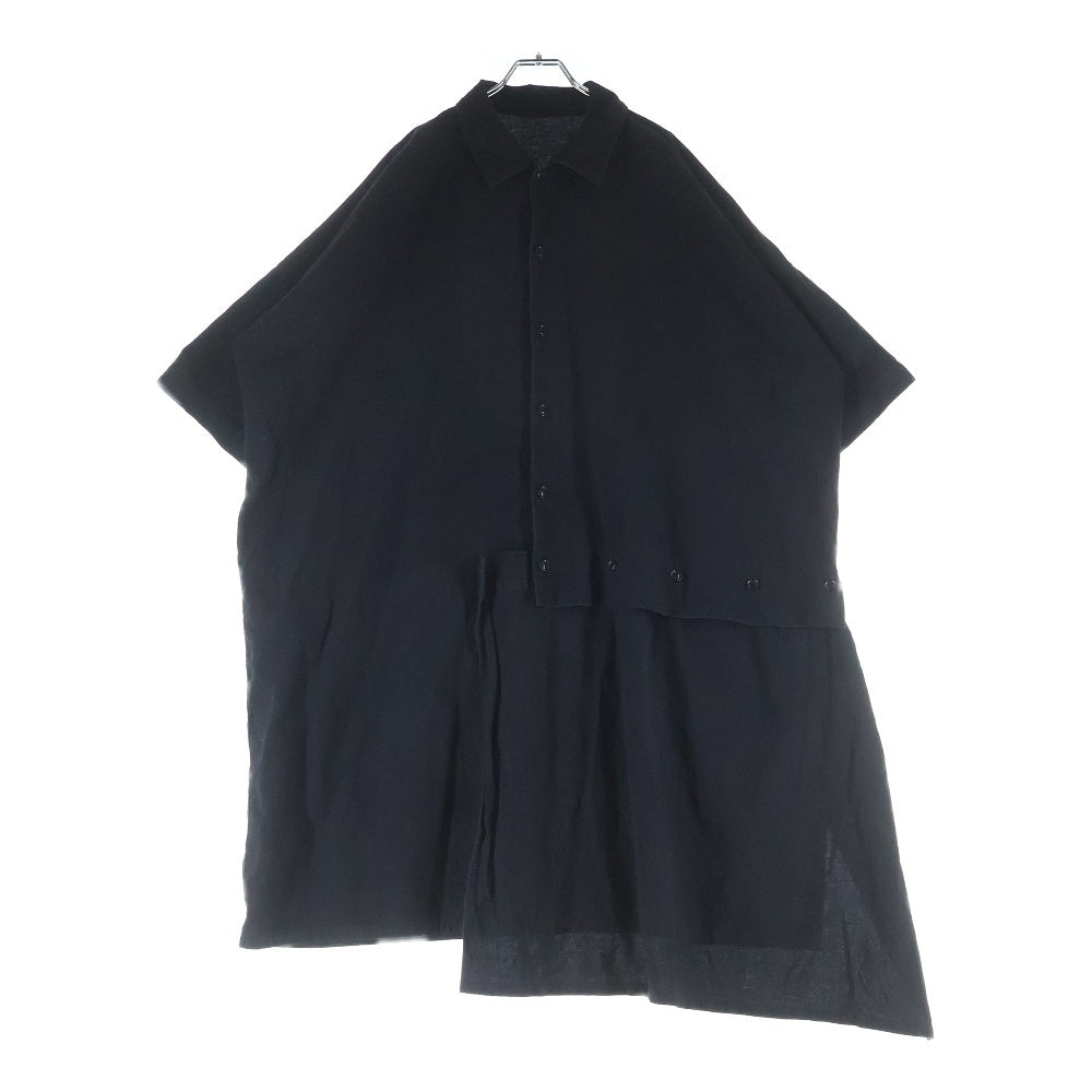 Y's(ワイズ) コットン リネン アシンメトリーデザイン ロング 半袖