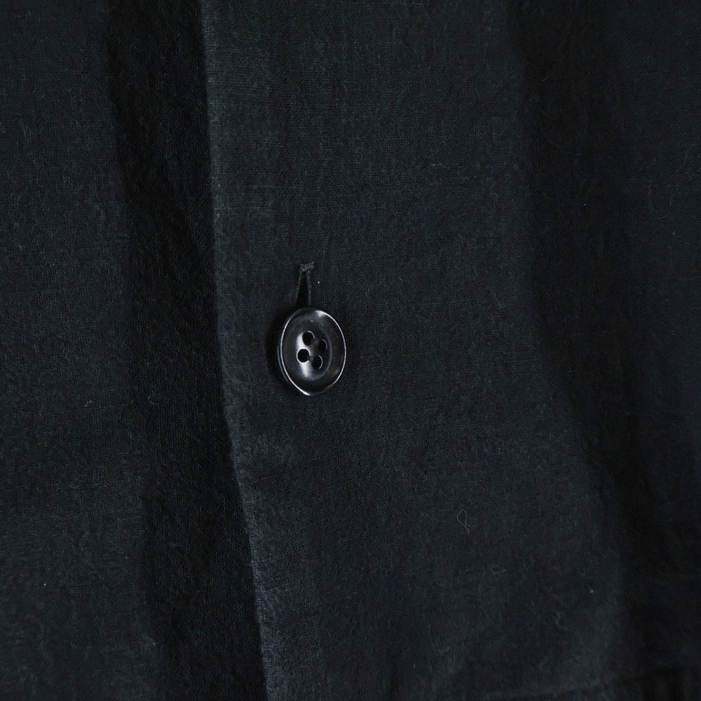 Y's(ワイズ) コットン リネン アシンメトリーデザイン ロング 半袖シャツ ブラック レディース YQ-D09-025