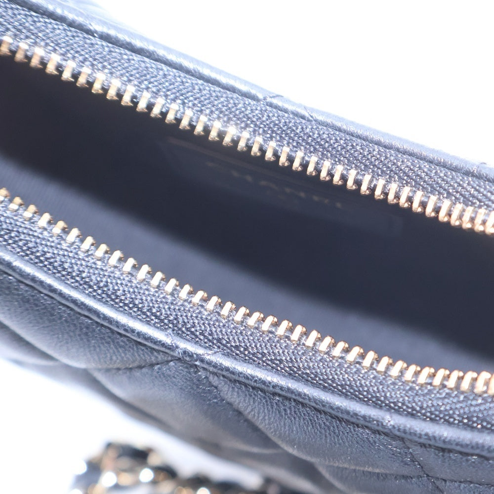 CHANEL(シャネル) ココマーク マトラッセ ラムスキン スモールホーボー チェーンショルダーバッグ ブラック ランダムシリアル レディース