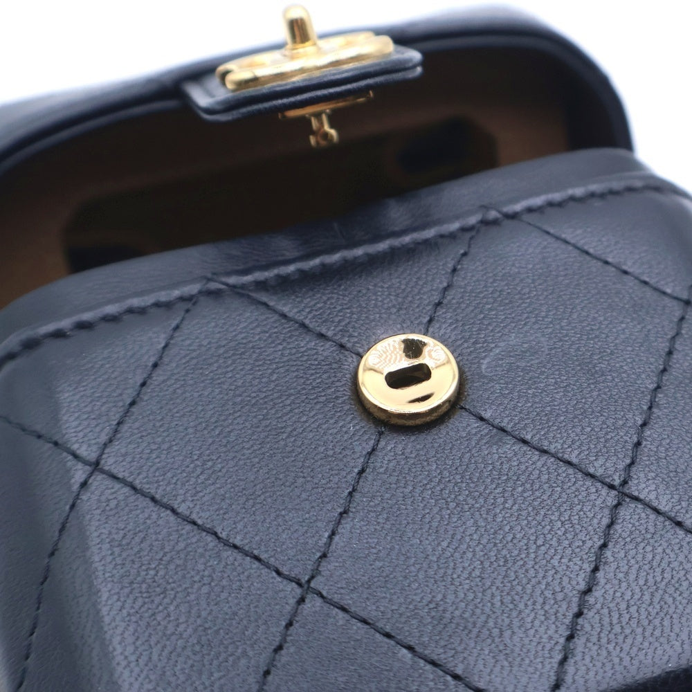 CHANEL(シャネル) ココマーク マトラッセ ラムスキン レザー バニティバッグ チェーンショルダーバッグ ブラック ランダムシリアル AP3459 レディース