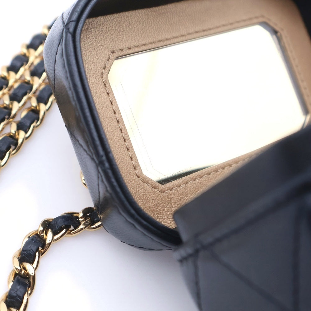 CHANEL(シャネル) ココマーク マトラッセ ラムスキン レザー バニティバッグ チェーンショルダーバッグ ブラック ランダムシリアル AP3459 レディース