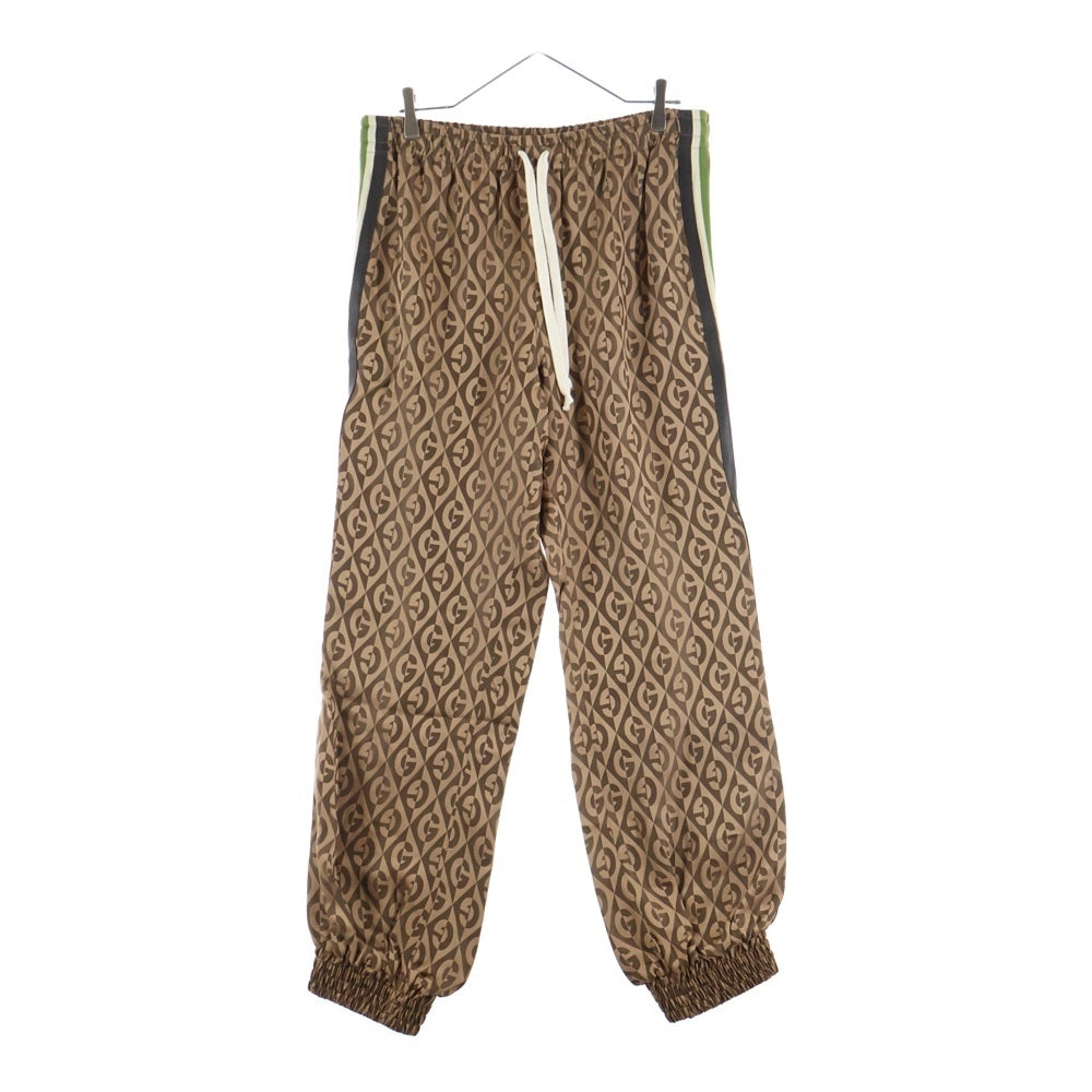 GUCCI(グッチ) Gランバス 総柄 レーヨン トラックパンツ ブラウン 587388 XJB0V