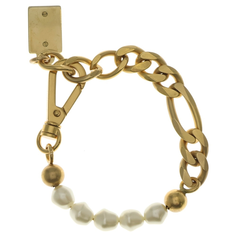DOLCE & GABBANA(ドルチェアンドガッバーナ) Link Bracelet パール チェーンリンクブレスレット ゴールド レディース
