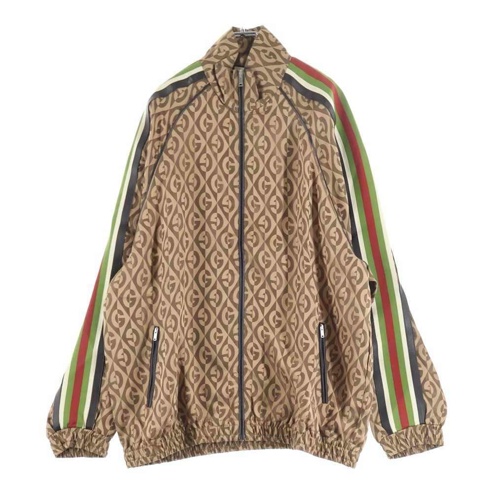 GUCCI(グッチ) Gランバス 総柄 レーヨン トラックジャケット ブラウン 587358 XJBOW