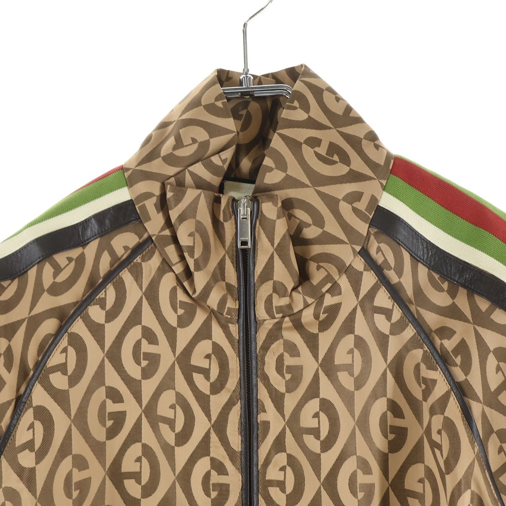 GUCCI(グッチ) Gランバス 総柄 レーヨン トラックジャケット ブラウン 587358 XJBOW
