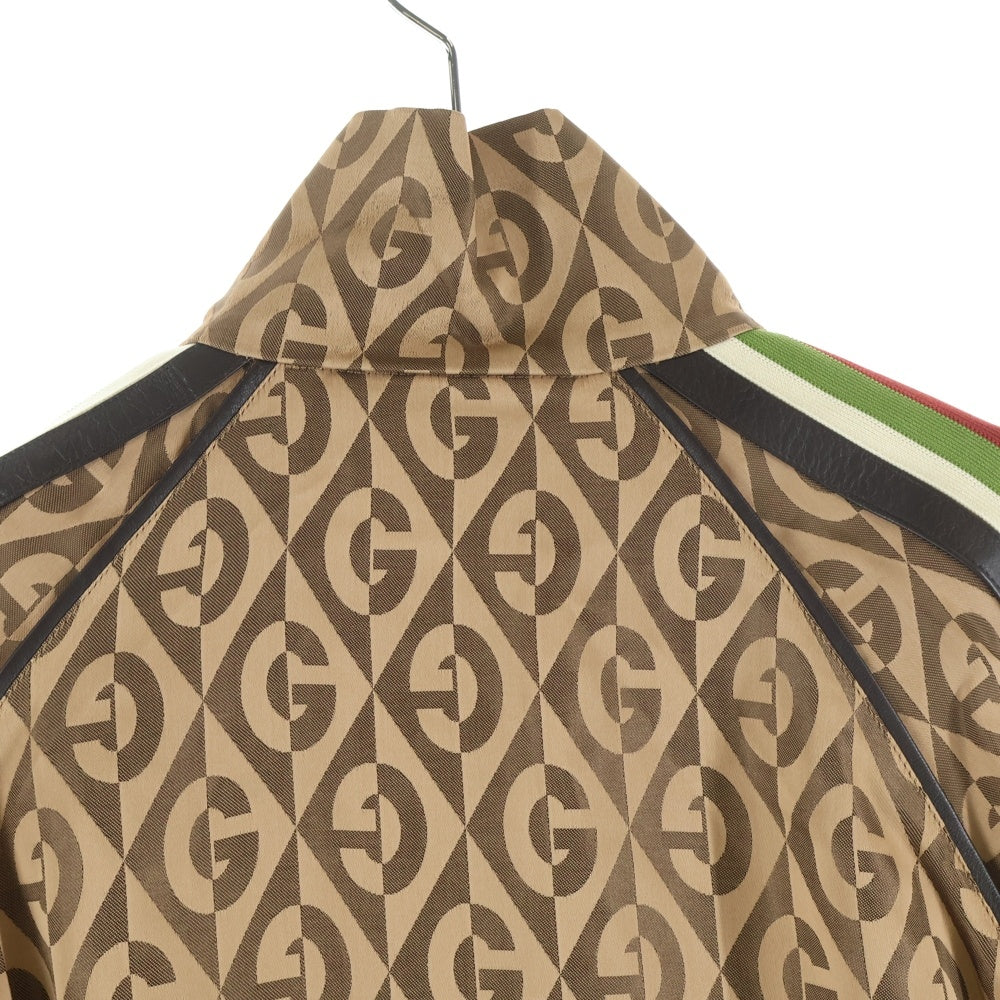 GUCCI(グッチ) Gランバス 総柄 レーヨン トラックジャケット ブラウン 587358 XJBOW