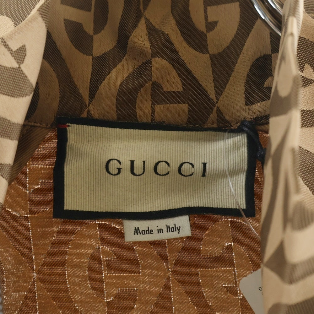 GUCCI(グッチ) Gランバス 総柄 レーヨン トラックジャケット ブラウン 587358 XJBOW