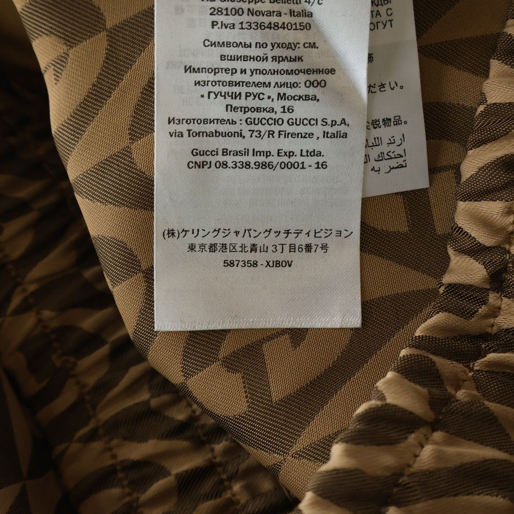 GUCCI(グッチ) Gランバス 総柄 レーヨン トラックジャケット ブラウン 587358 XJBOW