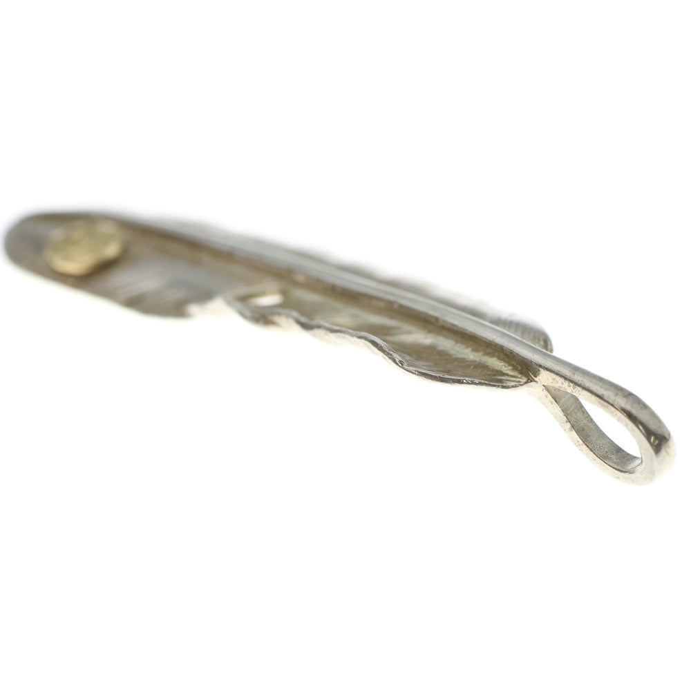 goro's(ゴローズ) 【現行】メタル付き特大フェザー 左向き ペンダントトップ シルバー/ゴールド BGA034