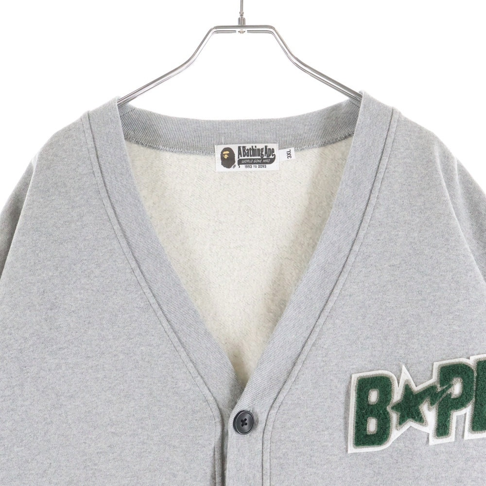 A BATHING APE(アベイシングエイプ) BAPE STAR Cardigan ベイプスター スウェット カーディガン グレー 001SWJ801007M