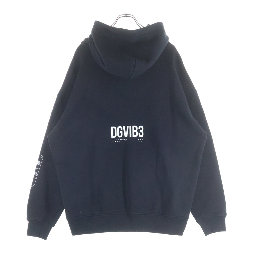 DOLCE & GABBANA(ドルチェアンドガッバーナ) バーコード ロゴプリント スウェットプルオーバーパーカー ブラック G9AKPT