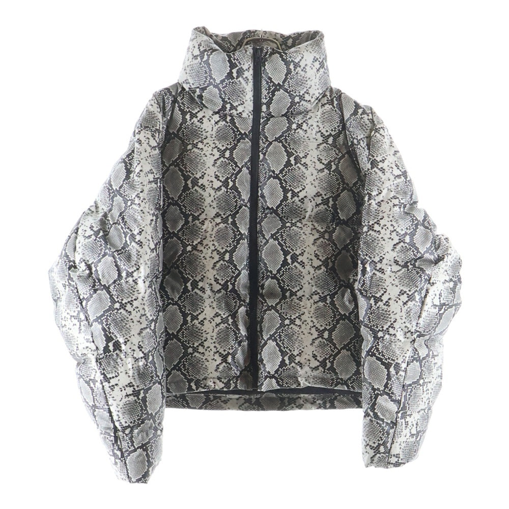 BLESS(ブレス) 25AW FAUX LEATHER SNAKE DOWN JACKET フェイクレザー スネーク ダウンジャケット グレー BR25AW-00025