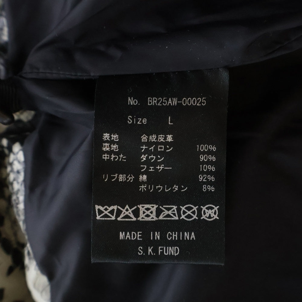 BLESS(ブレス) 25AW FAUX LEATHER SNAKE DOWN JACKET フェイクレザー スネーク ダウンジャケット グレー BR25AW-00025