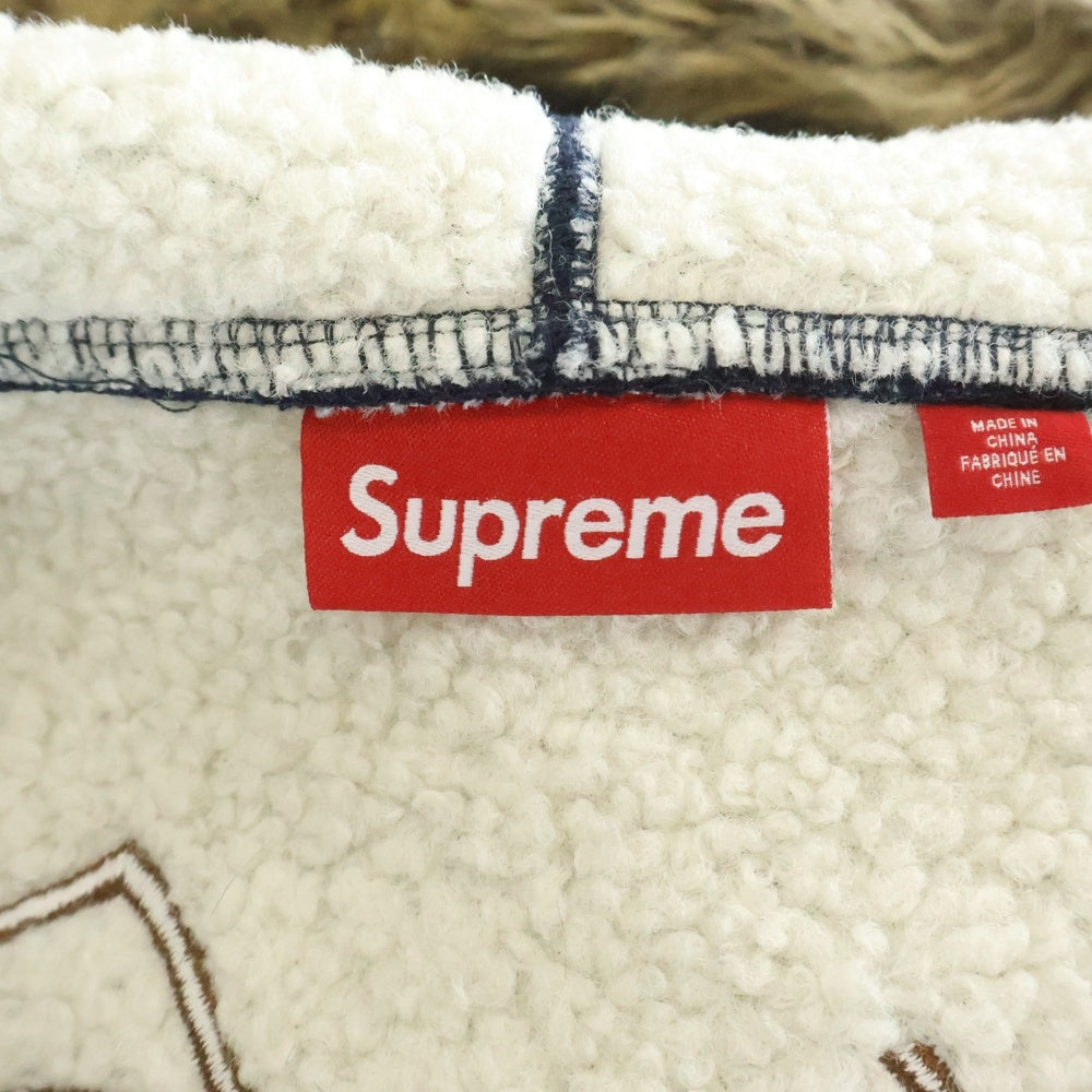 SUPREME(シュプリーム) 25AW Faux Fur Zip Up Hooded Sweatshirt フェイクファー ジップアップ スウェットパーカー ネイビー