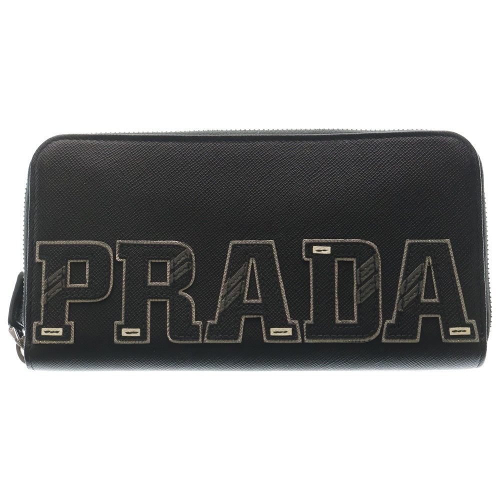 PRADA(プラダ) サフィアーノ レザー ラウンドジップ ロゴ ロング
