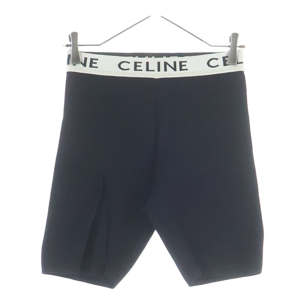 CELINE(セリーヌ) ウエストリブロゴ コットン ショートパンツ ショーツ レディース ブラック 2A46O372N