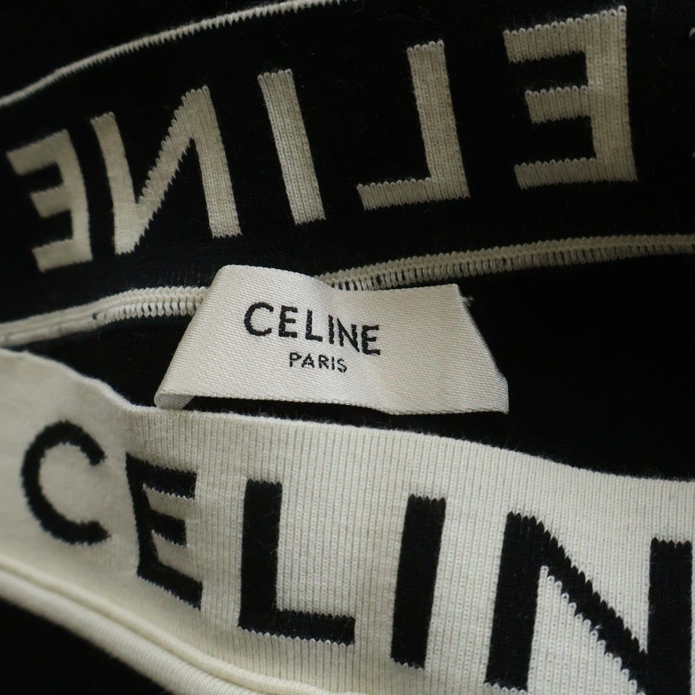 CELINE(セリーヌ) ウエストリブロゴ コットン ショートパンツ ショーツ レディース ブラック 2A46O372N