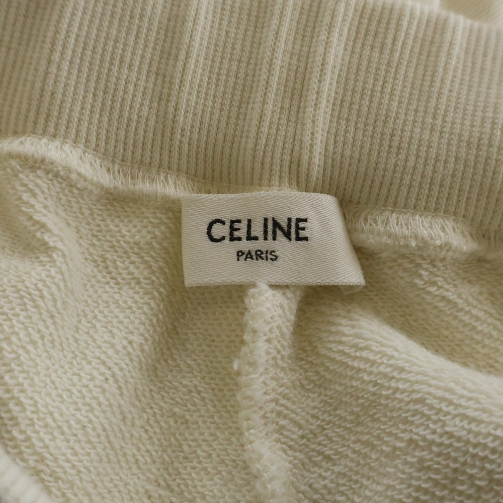 CELINE(セリーヌ) ロゴ刺繍 カットオフ スウェット ショートパンツ ハーフパンツ ショーツ クリーム 2Z302670Q レディース