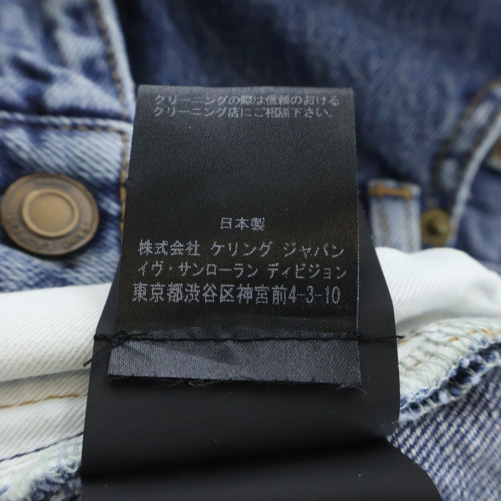 SAINT LAURENT PARIS(サンローランパリ) ダメージ加工 カットオフ 5ポケット デニム ショートパンツ ハーフパンツ ショーツ レディース インディゴ 562888 YE852