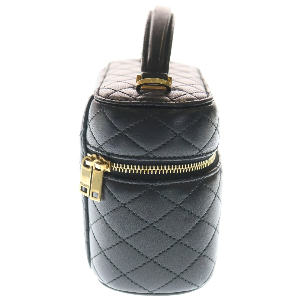 SAINT LAURENT PARIS(サンローランパリ) ギャビー ラムスキン レザー 2WAY バニティ ハンドバッグ ポーチ ショルダーバッグ ブラック レディース 766731