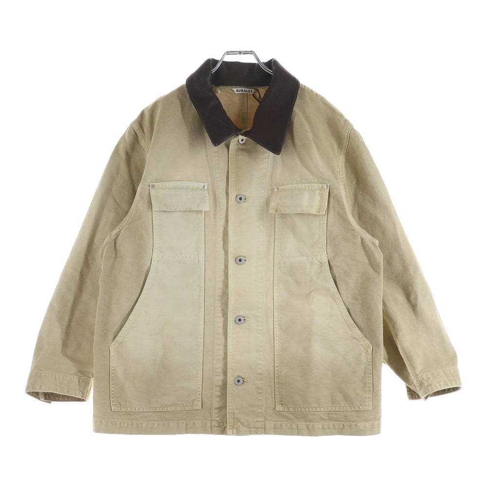 AURALEE(オーラリー) 25SS ORGANIC COTTON DUCK BLOUSON オーガニックコットン ダック ブルゾン ワーク ジャケット ベージュ A25SB01CD