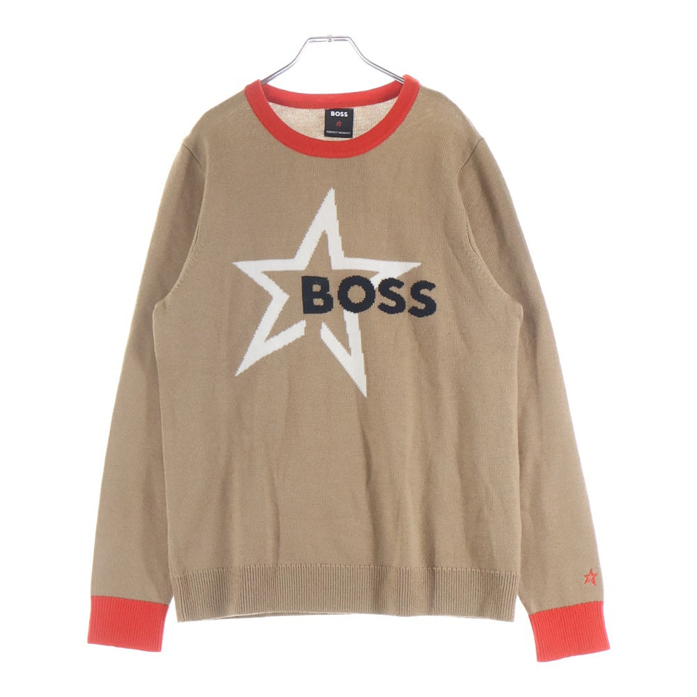 HUGO BOSS(ヒューゴボス) ロゴジャガード クルーネック ニット セーター ブラウン 10250927