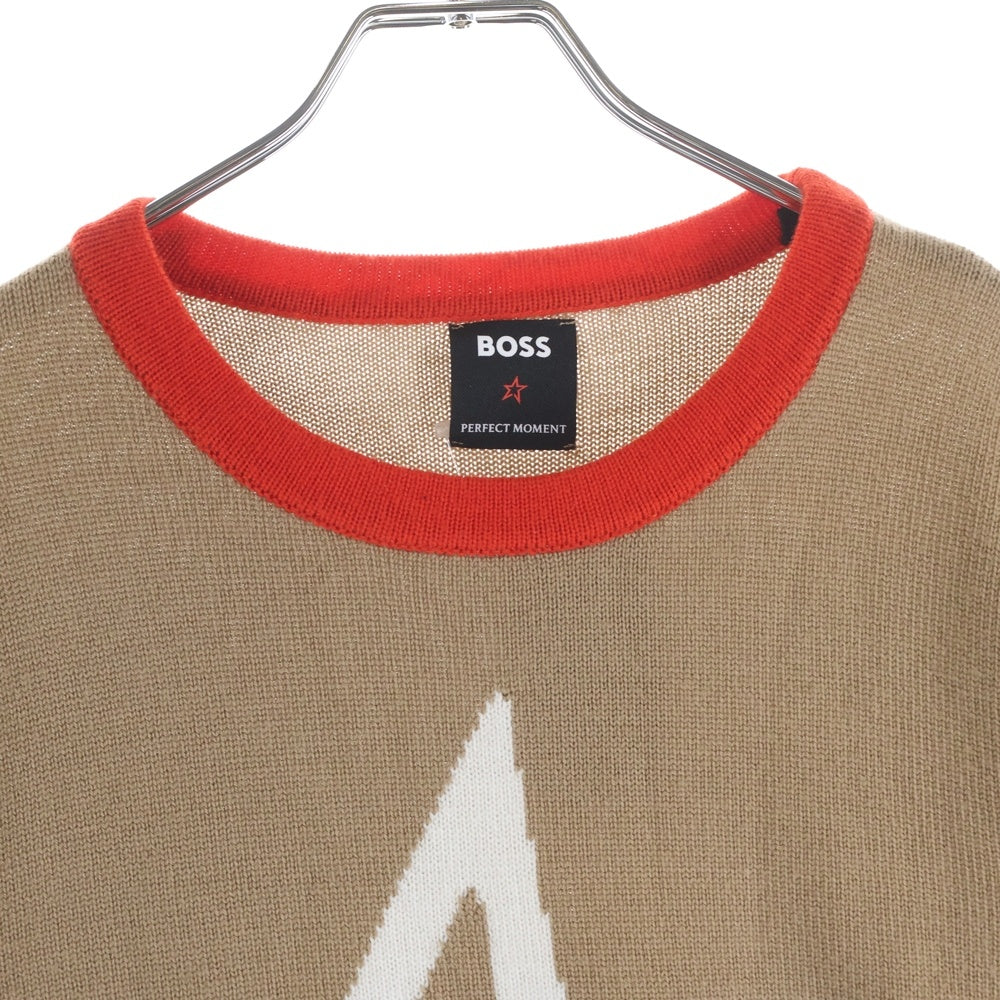 HUGO BOSS(ヒューゴボス) ロゴジャガード クルーネック ニット セーター ブラウン 10250927