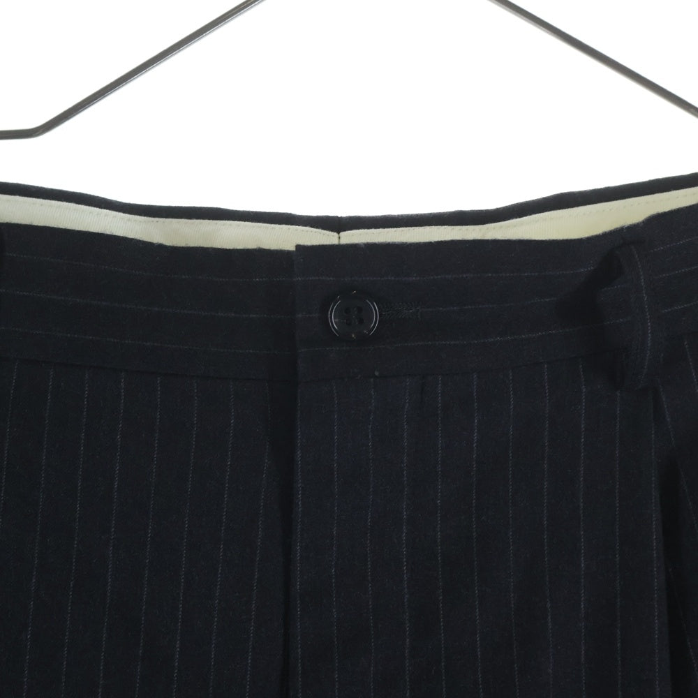 COMME des GARCONS HOMME DEUX(コムデギャルソン オムドゥ) 25SS ポリエステル縮絨 スラックス ストライプ ロングパンツ ブラック DP-P039 AD2025