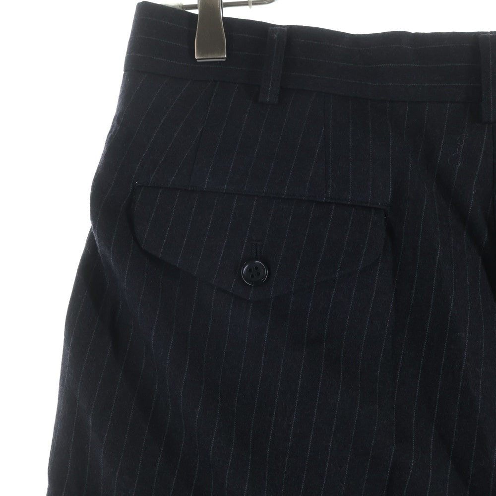 COMME des GARCONS HOMME DEUX(コムデギャルソン オムドゥ) 25SS ポリエステル縮絨 スラックス ストライプ ロングパンツ ブラック DP-P039 AD2025