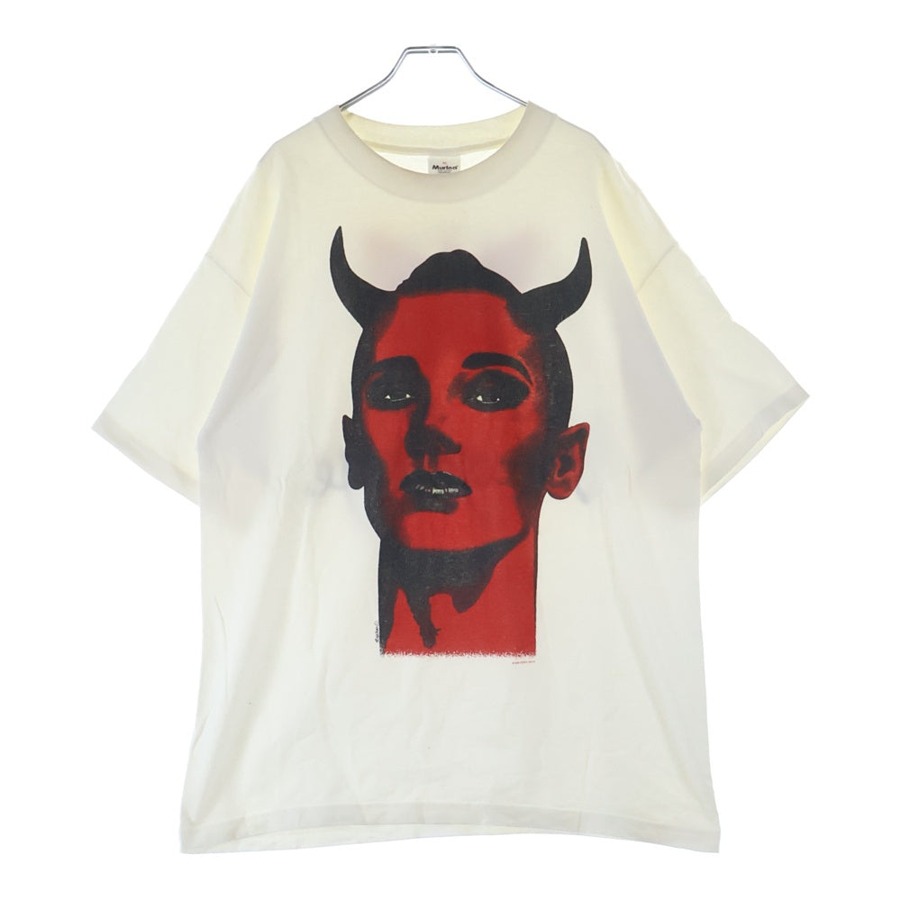 VINTAGE(ヴィンテージ) 90S VINTAGE BOY GEORGE Satans Butterfly Ball ヴィンテージ ボーイ ジョージ サタンズ バタフライ ボール プリント 半袖Tシャツ カットソー ホワイト