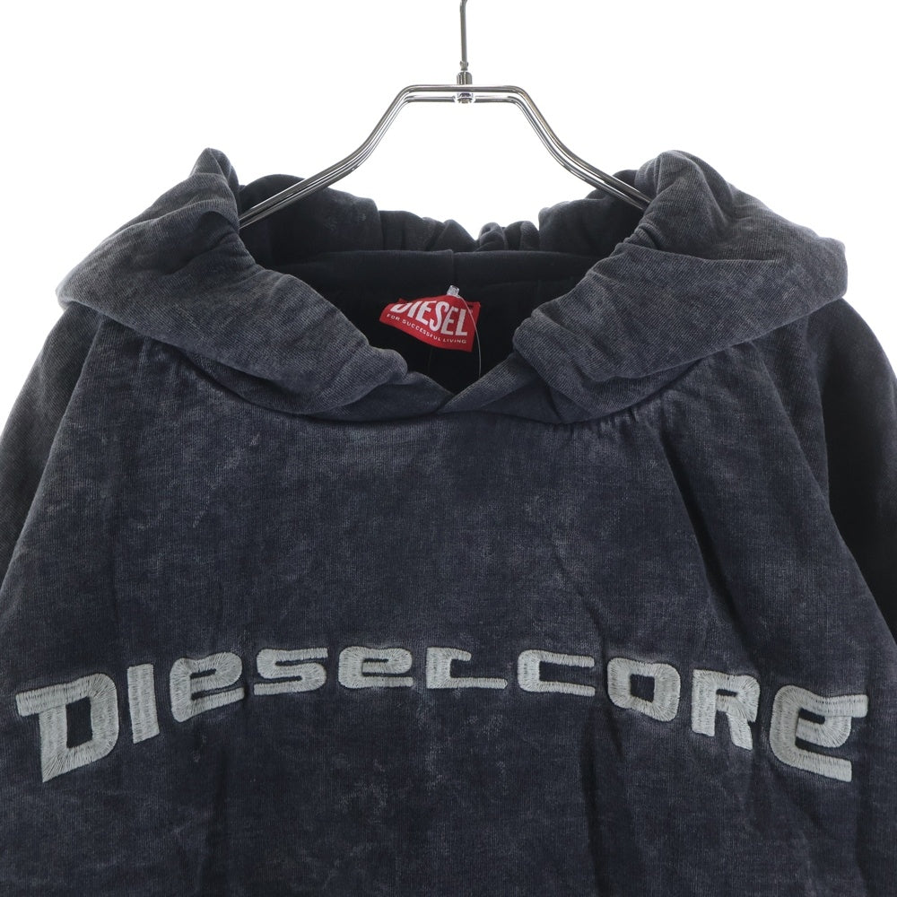 DIESEL(ディーゼル) S-FISHY ブリーチ加工 スウェットプルオーバーパーカー ブラック A15941