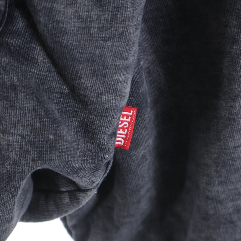 DIESEL(ディーゼル) S-FISHY ブリーチ加工 スウェットプルオーバーパーカー ブラック A15941